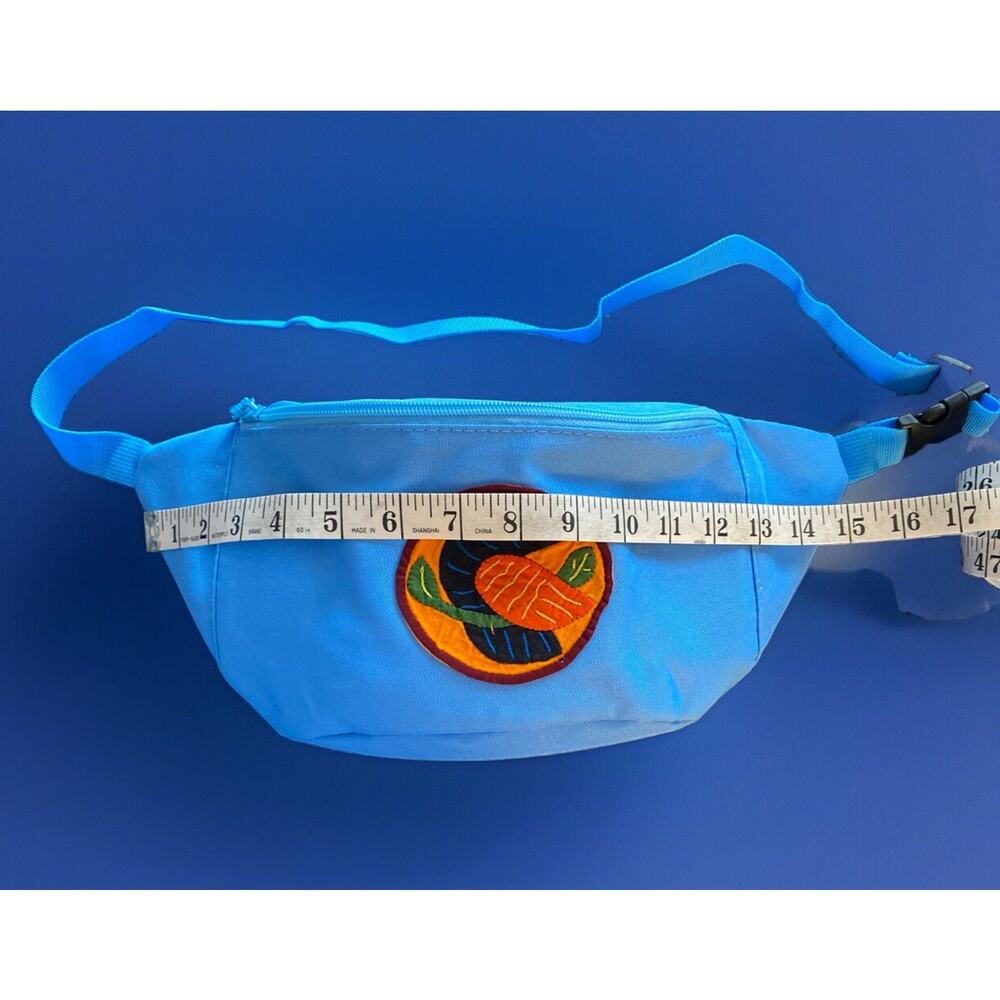 Large Upcycled Mola Parrot Fanny Pack Bag Thermal Pouch Multi Pockets 15" wide